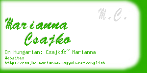 marianna csajko business card